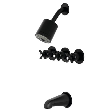 KINGSTON BRASS Tub and Shower Faucet, Matte Black, Wall Mount KBX8130ZX